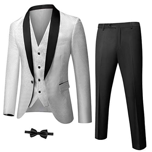 YND Men's Slim Fit Tuxedo Set with Shawl Collar Jacket & Pants