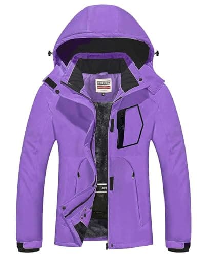Women's Waterproof Winter Ski Jacket with Detachable Hood