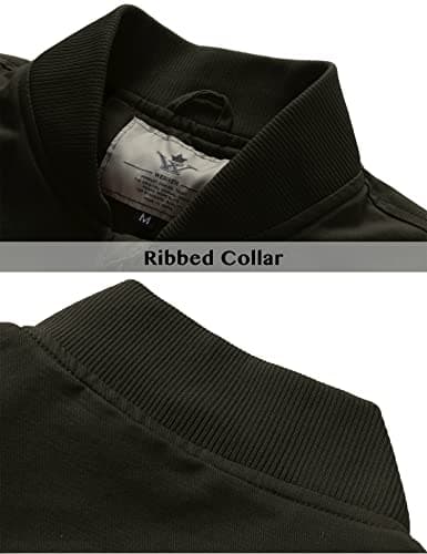 WenVen Men's Lightweight Cotton Flight Bomber Jacket