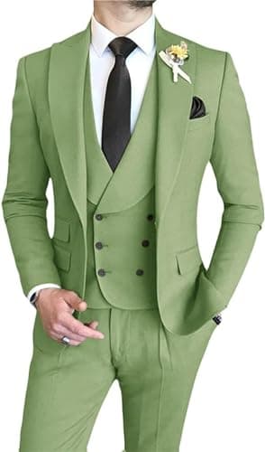 AufewB Men's Elegant Solid One-Button Slim Fit Party Suit Set