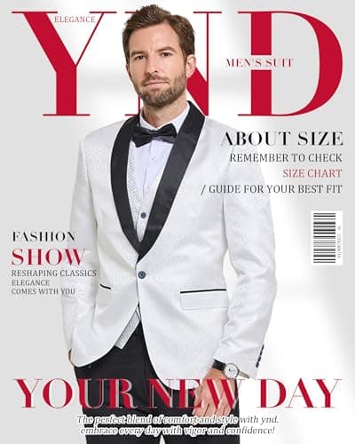 YND Men's Slim Fit Tuxedo Set with Shawl Collar Jacket & Pants