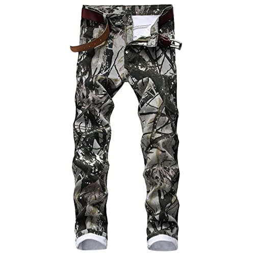 COOSVEN Men's Ripped Slim Straight Denim Jeans with Holes