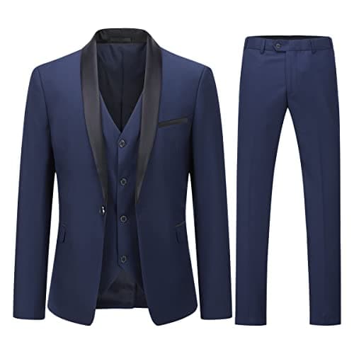 Boyland Men's Shawl Collar 1 Button Formal Suit for Wedding & Business