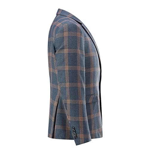 YFFUSHI Men's Plaid 3 Piece Suit Slim Fit Tuxedo