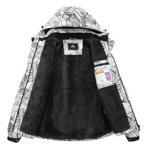 MOERDENG Women's Warm Winter Ski Jacket Hooded Snowboarding Windbreaker