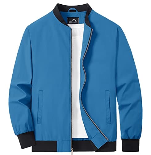 MAGCOMSEN Men's Lightweight Zip Up Windbreaker Coat with Pockets Spring Fall