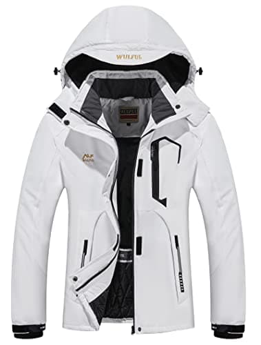 Women's Waterproof Winter Ski Jacket with Detachable Hood
