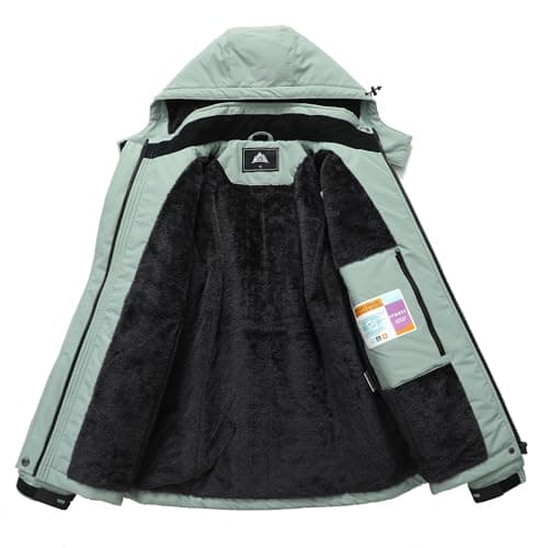 MOERDENG Women's Waterproof Hooded Ski Jacket
