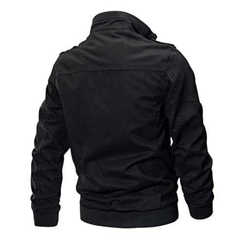 CRYSULLY Men's Casual Windbreaker Jacket with Cargo Pockets