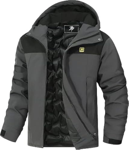 YYCABGTI Men's Warm Winter Ski Jacket Windproof & Waterproof Hickory Brown Snowboarding Coat