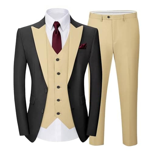 SPTALLFITJSV Slim Fit 3-Piece Men's Wedding Suit Set