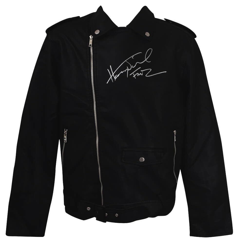 Henry Winkler Signed Faux Leather Motorcycle Jacket Fonz Inspired