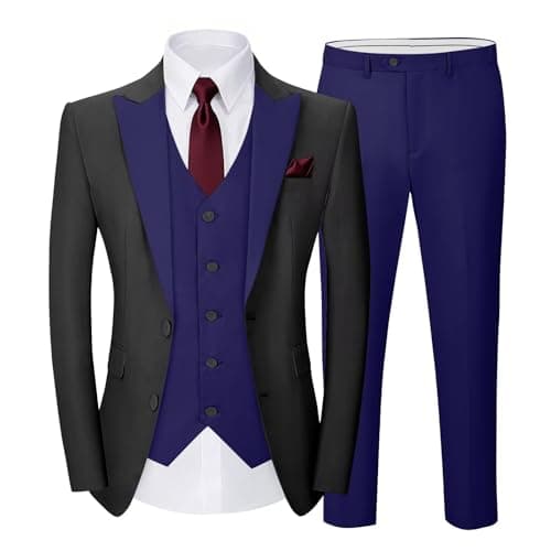 SPTALLFITJSV Slim Fit 3-Piece Men's Wedding Suit Set