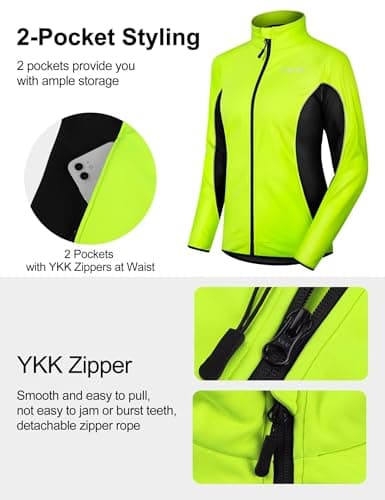 INBIKE Women's Reflective Thermal Fleece Jacket for Cold Weather Cycling
