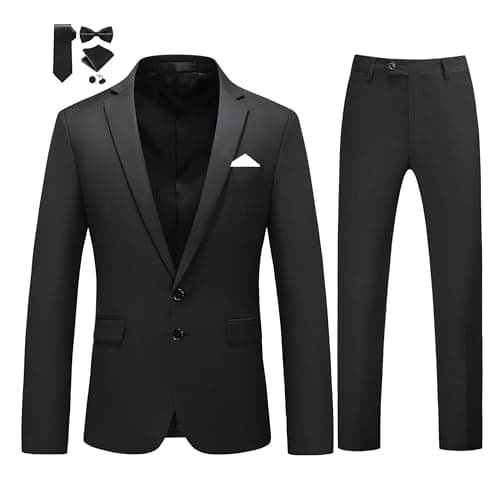 MOGU Men's Slim Fit Prom Tuxedo 2-Piece Suit (Jacket + Pants)