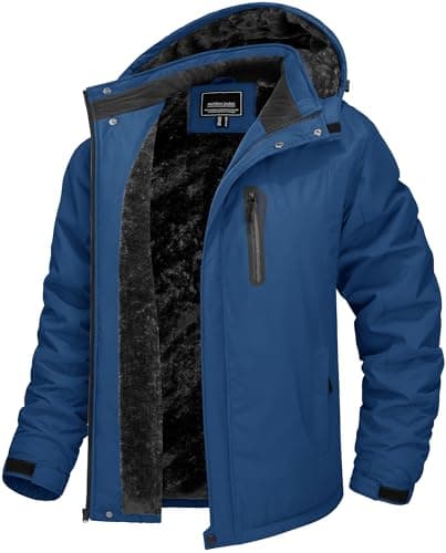 TACVASEN Men's Winter Warm Ski Snowboard Fleece Jacket Windproof Hooded