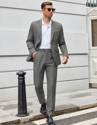 COOFANDY Men's Classic Fit 2-Piece Casual Blazer Suit Set