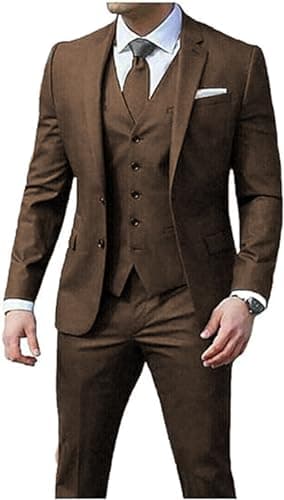 Loravita Men's Slim Fit Notched Lapel Business Suit Set for Formal Occasions