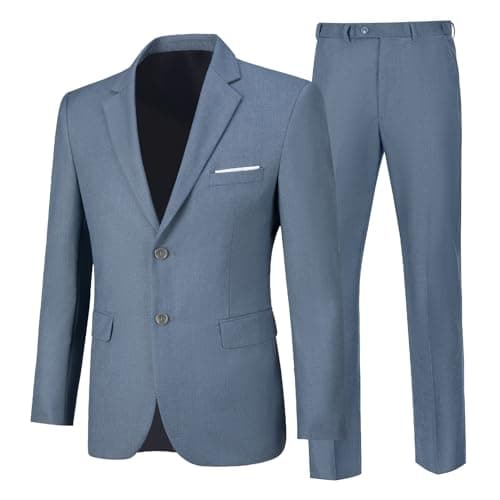 Elionm Men's Slim Fit 2-Piece Business Wedding Tuxedo Suit Jacket and Pants