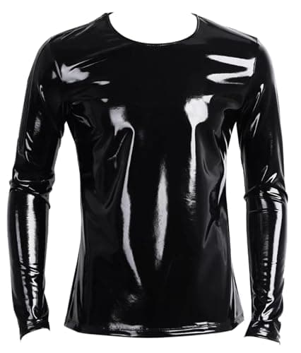 MALE SHINY PATENT LEATHER JACKET SLIM FIT NIGHTCLUB PARTY WEAR