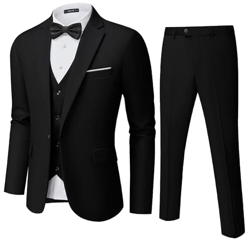 Saruit Men's Slim Fit 3-Piece Tuxedo Set for Prom and Weddings