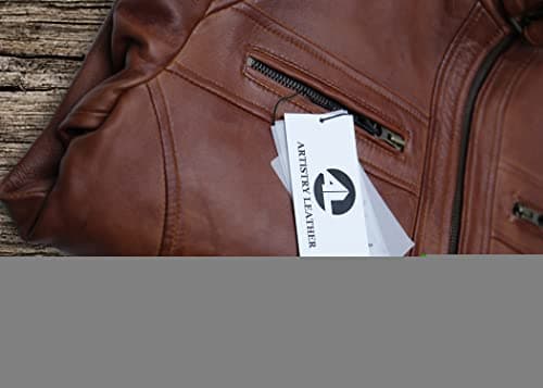Men's Genuine Leather Biker Jacket | Black Vintage Brown Distressed