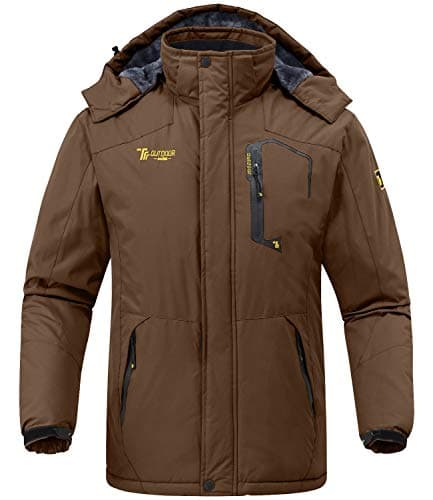 Rdruko Men's Waterproof Insulated Fleece Ski Jacket for Winter Mountaineering