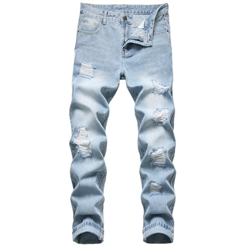 RANMCC Men's Slim Fit Ripped Jeans
