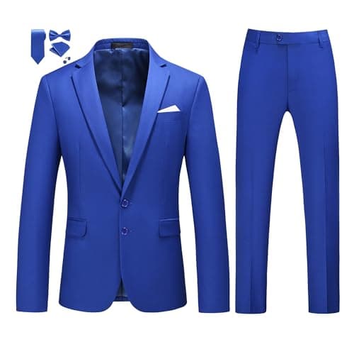 MOGU Men's Slim Fit Prom Tuxedo 2-Piece Suit (Jacket + Pants)