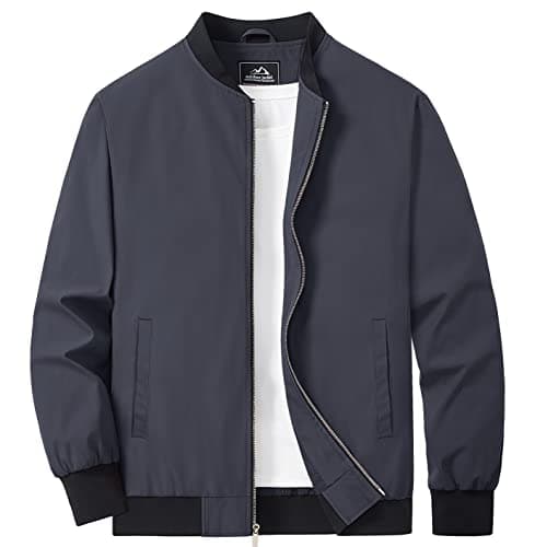 MAGCOMSEN Men's Lightweight Zip Up Windbreaker Coat with Pockets Spring Fall