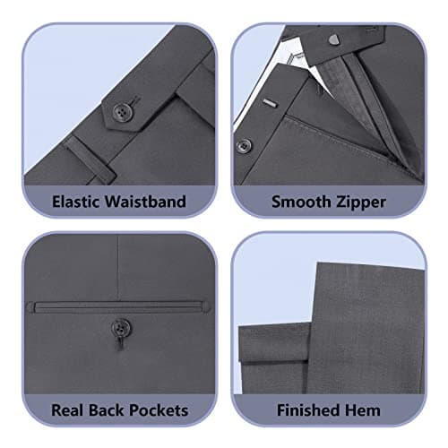 Cooper & Nelson Slim Fit 3-Piece Mens Suit Set Solid Jacket,Vest,Pants&Tie