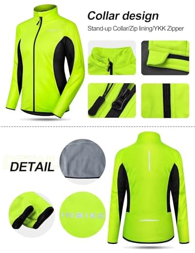 INBIKE Women's Reflective Thermal Fleece Jacket for Cold Weather Cycling