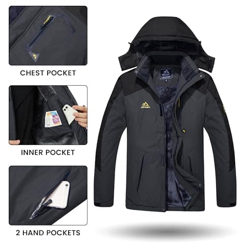 TACVASEN Men's Winter Insulated Snowboard Jacket with Hood