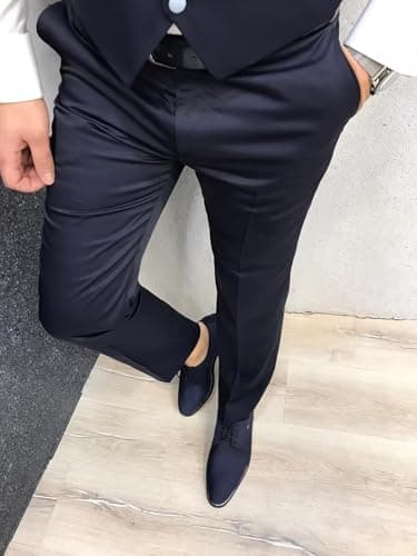 Suzhimo Men's Slim Fit Tuxedo Suit with Blazer, Pants & Tie for Marriage Prom