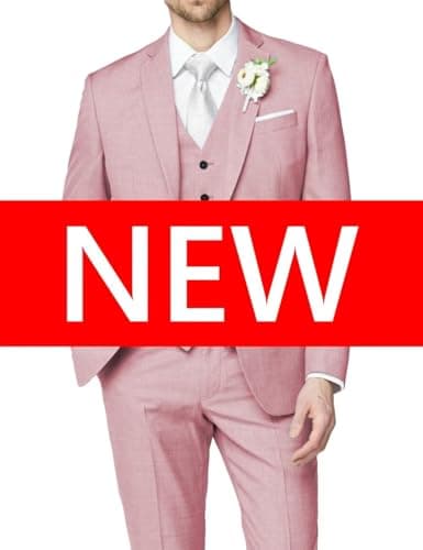 HUUTOE Men's Slim Fit Wedding Groomsmen Tuxedo Set Blazer Jacket Pants