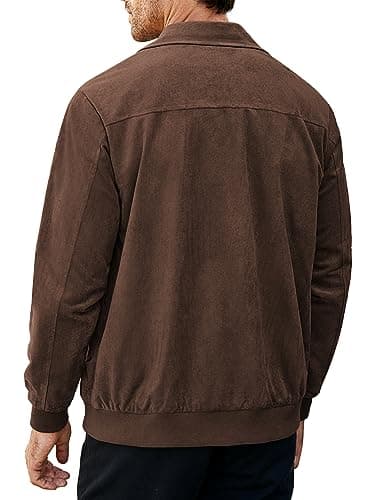 Men's Casual Suede Bomber Jacket