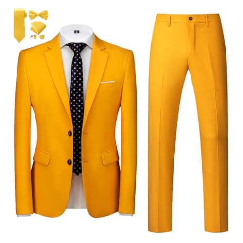 MOGU Men's Slim Fit Prom Tuxedo 2-Piece Suit (Jacket + Pants)