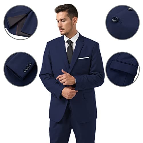 Elionm Mens Slim Fit Business Tuxedo Suit for Wedding Party