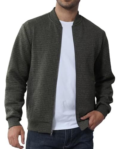 YuKaiChen Men's Lightweight Bomber Jacket with Zipper Pockets