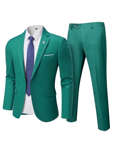 Hihawk Men's Slim Fit Suit with Stretch Jacket & Pants Set