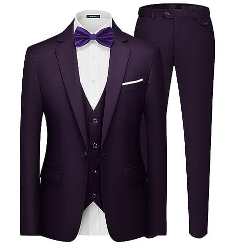 MAGE MALE Men's 3-Piece Slim Fit Suit Set: Elegant Blazer, Vest, and Pants