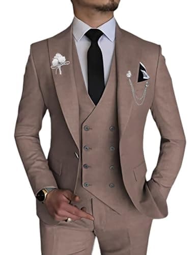 Slim Fit Double Breasted Men's Suit for Wedding and Events