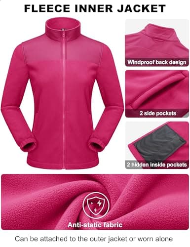 MAGCOMSEN Women's 3-in-1 Water Resistant Ski Jacket Winter Snow Coat