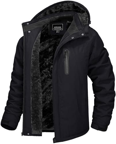 TACVASEN Men's Winter Warm Ski Snowboard Fleece Jacket Windproof Hooded