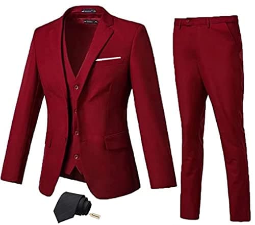 Slim Fit 3-Piece Men's Business Suit for Wedding, Prom, and Business Events