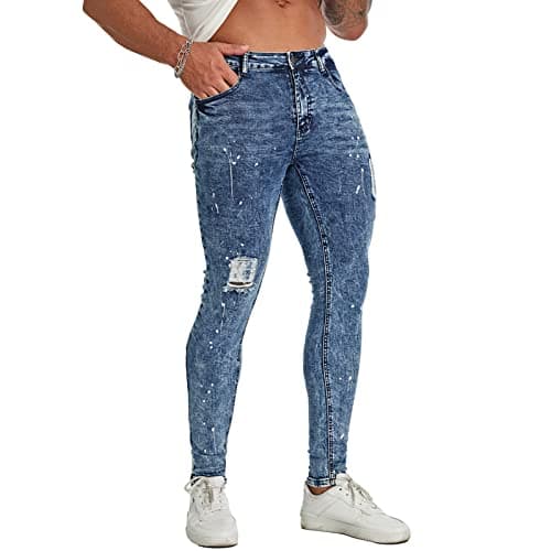 Slim Fit Ripped Distressed Jeans for Men