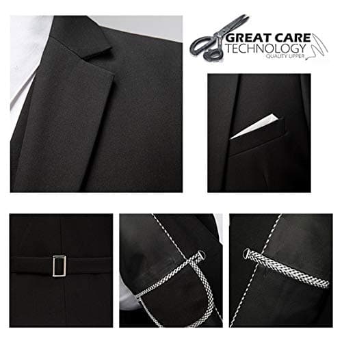 Cloudstyle Mens Classic Fit 3 Piece Dress Suit Wedding Formal Jacket & Vest & Pants
