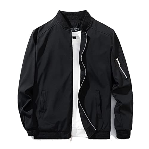 URBANFIND Men's Lightweight Slim Fit Casual Bomber Jacket