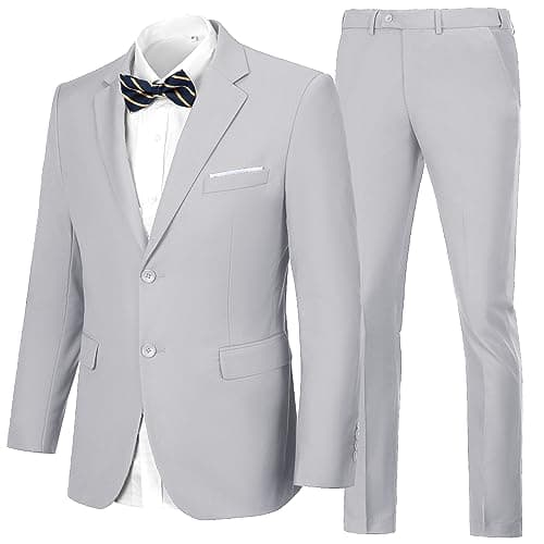 CAZUOYI Mens Slim Fit Prom & Business 2-Piece Suit Jacket & Pants Set
