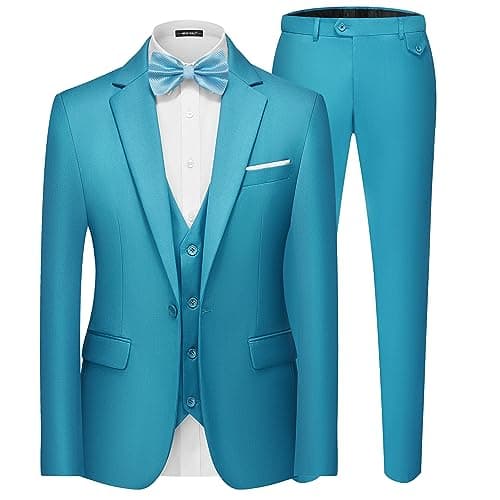 MAGE MALE Men's 3-Piece Slim Fit Suit Set: Elegant Blazer, Vest, and Pants